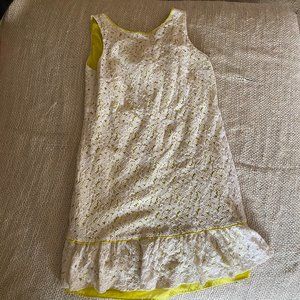 132 - LOFT White Lace Drop Waist Ruffle Dress 10